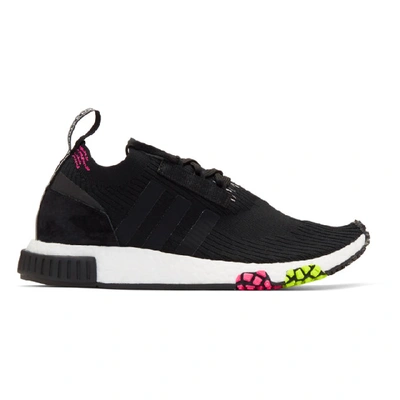 Shop Adidas Originals Black And Pink Nmd Racer Pk Sneakers In Black/pink