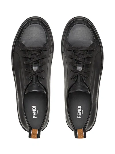 Shop Fendi Lace-up Sneakers - Black