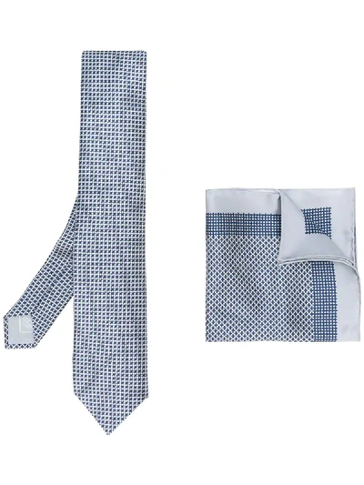 Shop Brioni Pocket Square & Tie Set - Blue