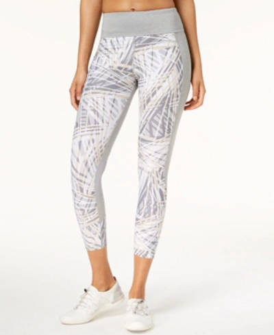 Shop Calvin Klein Performance Radiant Printed High-waist Cropped Leggings In Sand Combo
