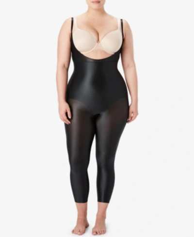 Shop Spanx Suit Your Fancy Open-bust Catsuit In Very Black