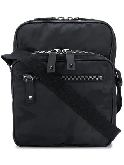 Shop Valentino Camouflage Crossbody Bag In Black
