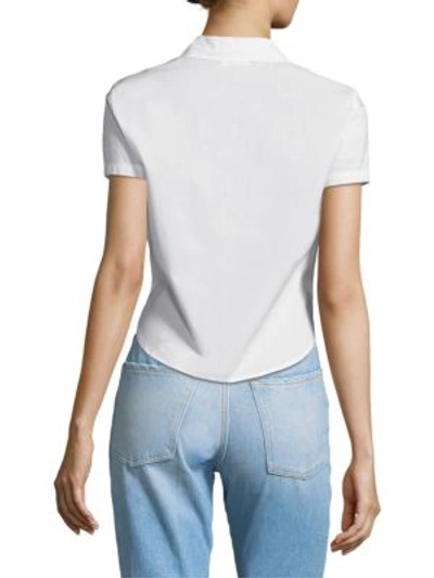 Shop Frame Shrunken Short-sleeve Cotton Shirt In White
