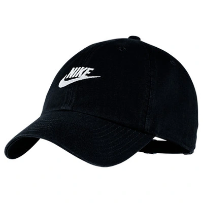 Shop Nike Sportswear Heritage86 Futura Washed Adjustable Back Hat In Black