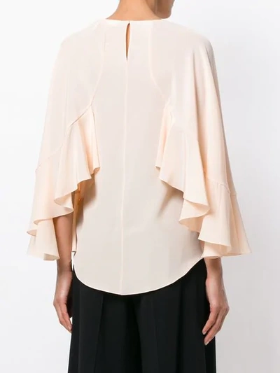 Shop Chloé Ruffle Sleeved Blouse In Pink
