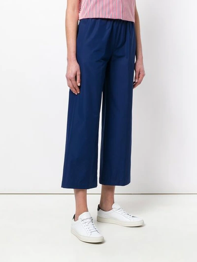 Shop Aspesi Cropped Wide Leg Trousers