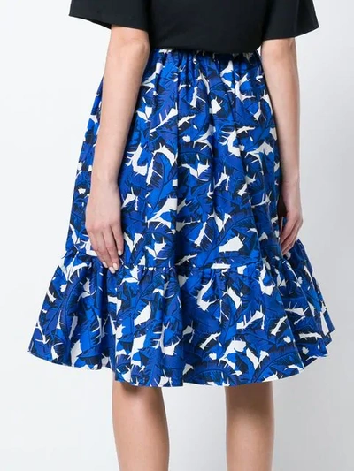 Shop Msgm Leaf Print High In Blue