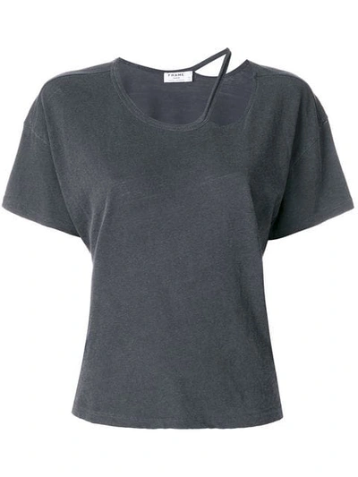 Shop Frame Denim Torn Neck T-shirt - Grey