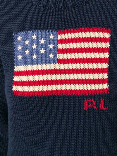Shop Polo Ralph Lauren American Flag Jumper In Blue