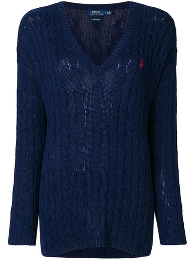 Shop Polo Ralph Lauren Cable Knit Sweater - Blue