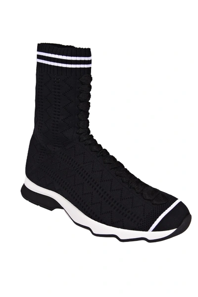 Shop Fendi Sneakers Rococo Ankle Boots In F0kjr Nero Bianco