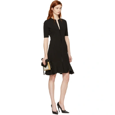 Shop Givenchy Black V-neck Flare Dress In 001 Black