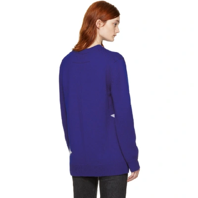 Shop Givenchy Blue Oversized Stars Sweater