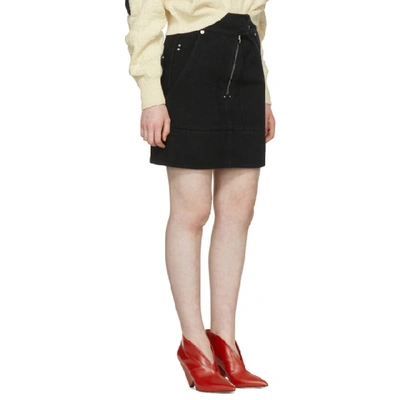 Shop Isabel Marant Black Natalia Chic Denim Miniskirt In 02fk Fadedb