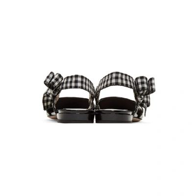 Shop Miu Miu Black Patent Vichy Ribbon Ballerina Flats