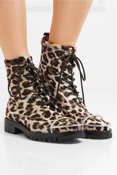 Shop Alexander Wang Lyndon Embellished Leopard-print Calf Hair Ankle Boots