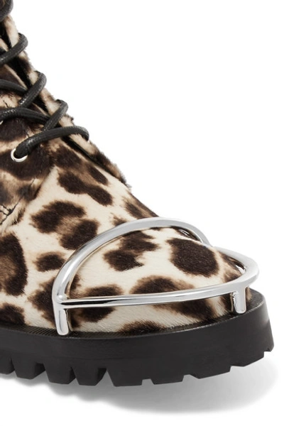 Shop Alexander Wang Lyndon Embellished Leopard-print Calf Hair Ankle Boots
