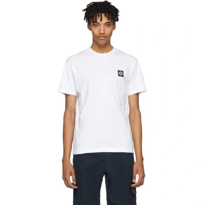 Shop Stone Island White Small Logo T-shirt In V0001 White