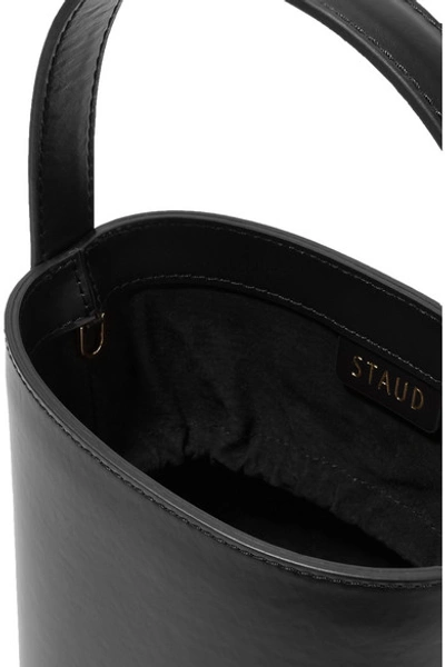 Shop Staud Bissett Leather Bucket Bag In Black