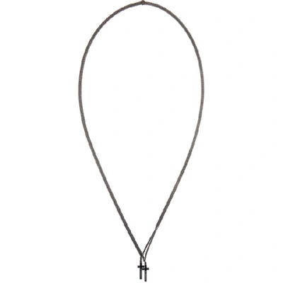 Shop Dsquared2 Gunmetal Double Cross Necklace In F126 Cn Fcl