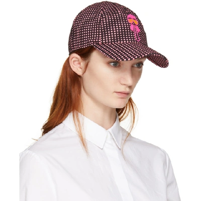 Shop Fendi Black & Pink Karlito Polka Dot Cap