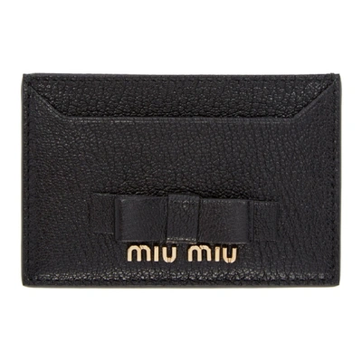 Shop Miu Miu Black Bow Card Holder