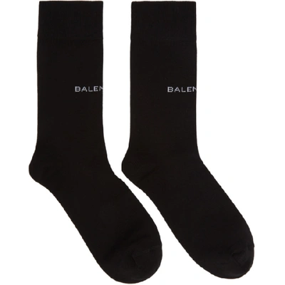 Shop Balenciaga Black Logo Socks In 1077 Black