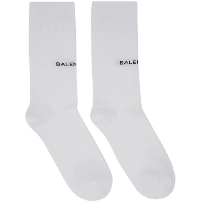 Shop Balenciaga White Logo Socks