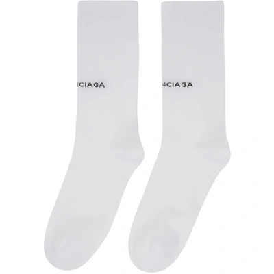 Shop Balenciaga White Logo Socks