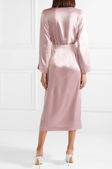 nanushka ezra satin wrap dress