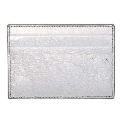 Shop Balenciaga Silver Metallic Card Holder In 1414 Silver