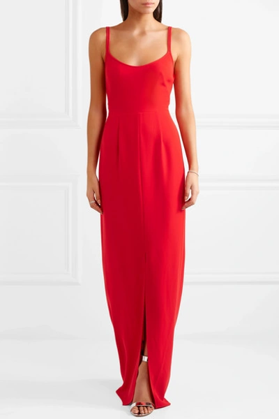 Shop Jenny Packham Crepe Gown In Red