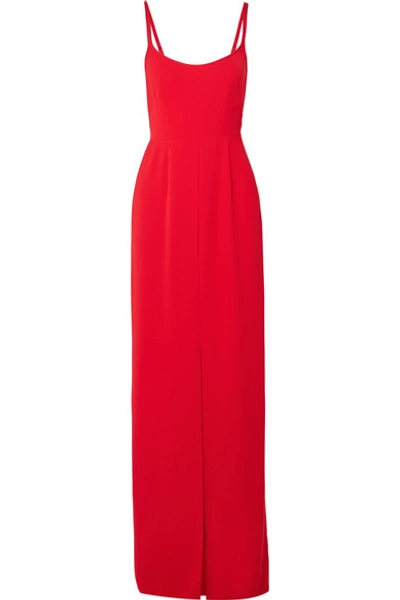 Shop Jenny Packham Crepe Gown In Red