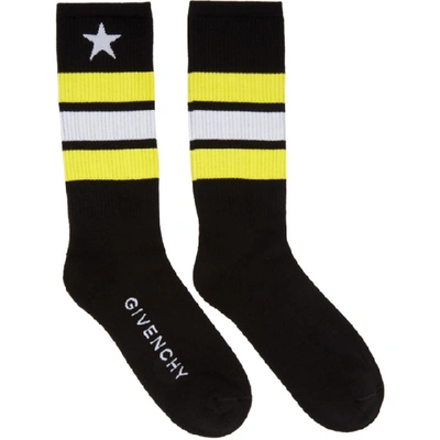 Shop Givenchy Black Stripes & Star Socks