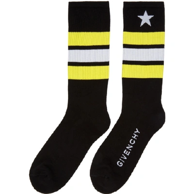 Shop Givenchy Black Stripes & Star Socks