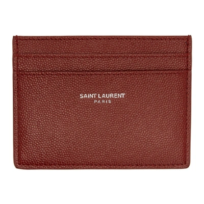 Shop Saint Laurent Red Leather Card Holder In 6219 Red