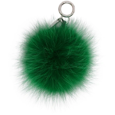 Shop Fendi Green Fur Bag Bugs Keychain