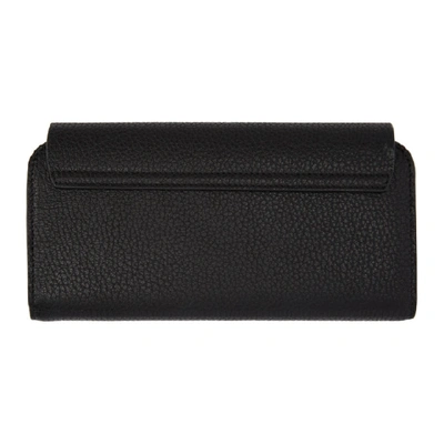 Shop Chloé Chloe Black Long Drew Flap Wallet In 001 Black