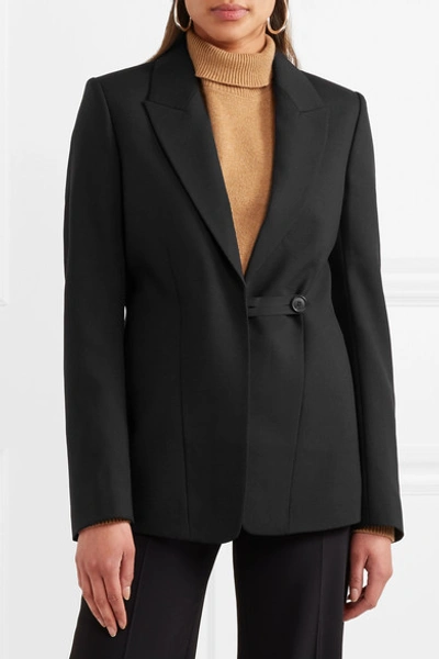 Shop Victoria Beckham Wool And Mohair-blend Blazer In Black