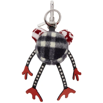 Shop Burberry Black Frog Charm Keychain In Black Multi