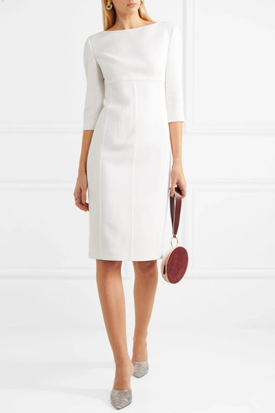 Shop Michael Kors Stretch-wool Crepe Dress In Ivory