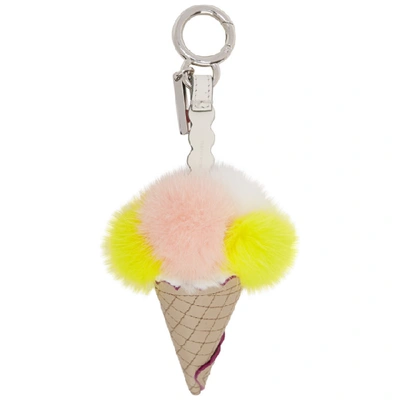 Shop Fendi Multicolor Fur Ice Cream Keychain