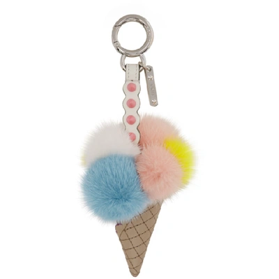 Shop Fendi Multicolor Fur Ice Cream Keychain