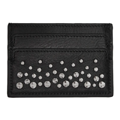 Shop Alexander Mcqueen Black Studded Skull Card Holder In 1000 Black