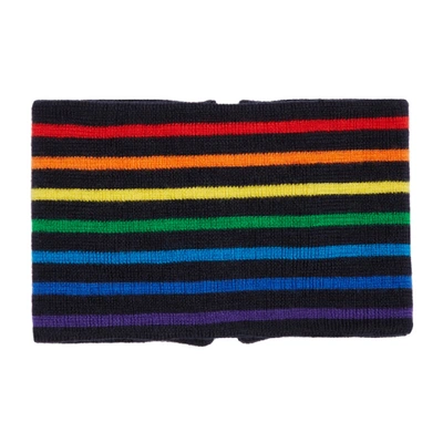Shop Jw Anderson Black Rainbow Stripe Neckband