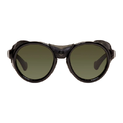 Shop Moncler Black Ml0046 Sunglasses In 01r Black