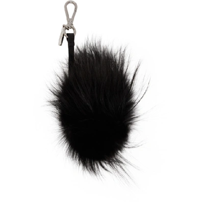 Shop Fendi Black Fur Bag Bugs Keychain In F0wad