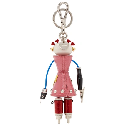 Shop Prada Pink Nana Girl Robot Keychain