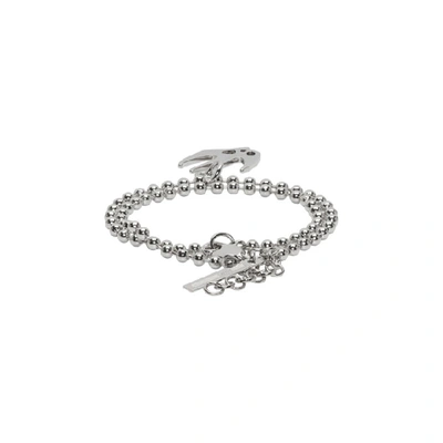 Shop Mcq By Alexander Mcqueen Mcq Alexander Mcqueen Silver Swallow Bracelet In 8106 Shiny