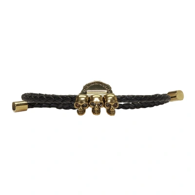 Shop Alexander Mcqueen Black Skull Friendship Bracelet In *1000 Black